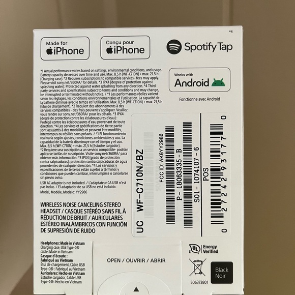 Sony Wireless Noise Canceling Earbuds - Black - Picture 2 of 3